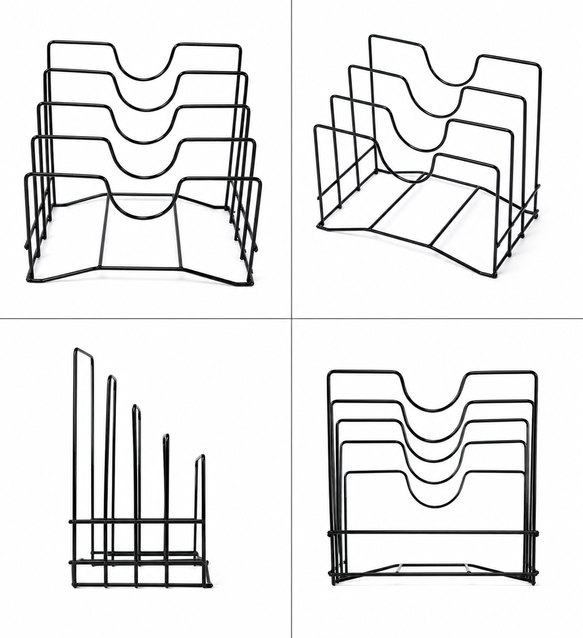 Premium lron Dish Drying Rack for kitchen| Rust Resistant|BlackMetal Disc Rack