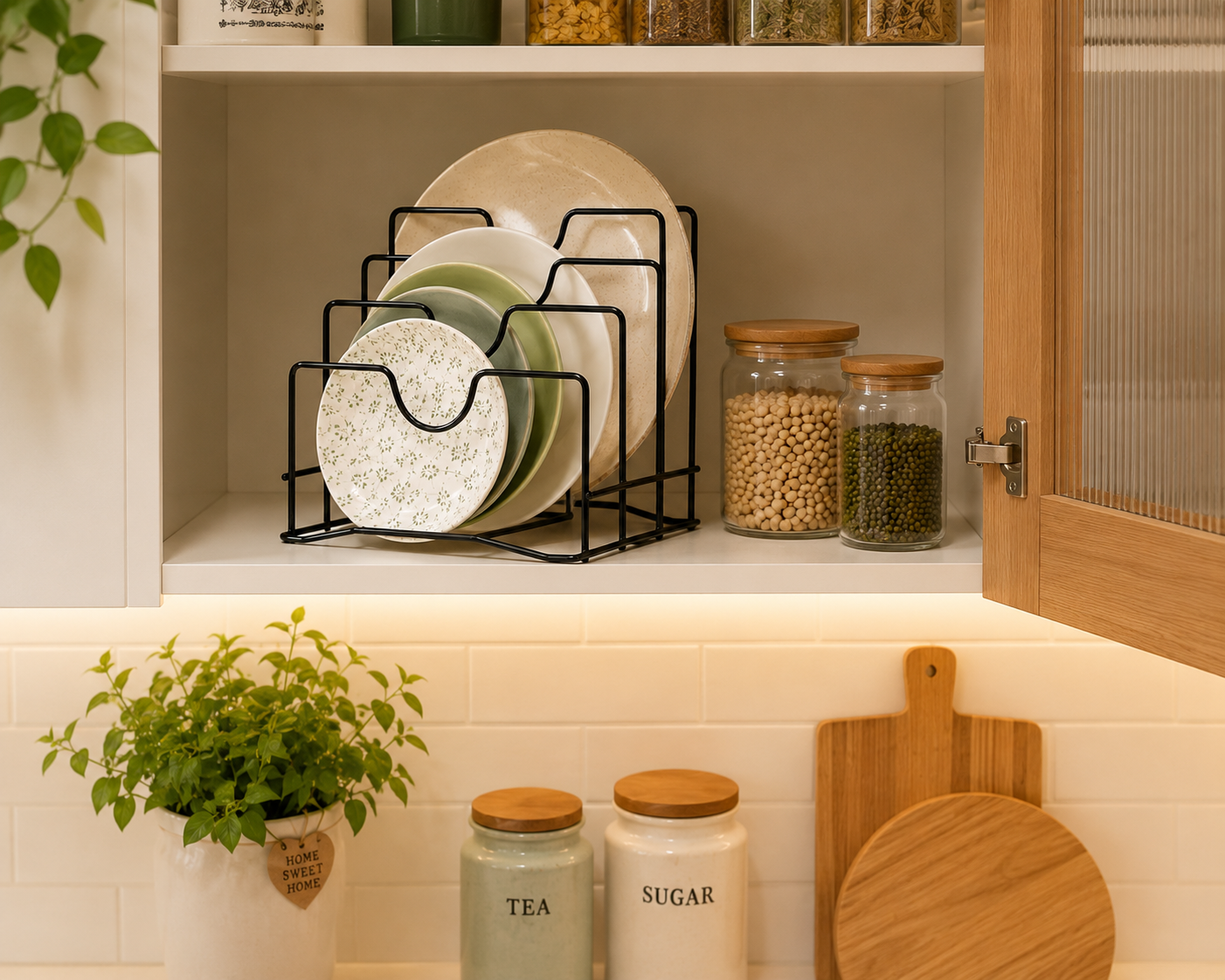 Premium lron Dish Drying Rack for kitchen| Rust Resistant|BlackMetal Disc Rack